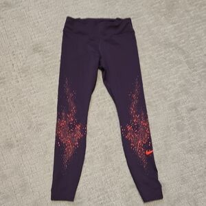 Nike Purple with orange and Red Leggings